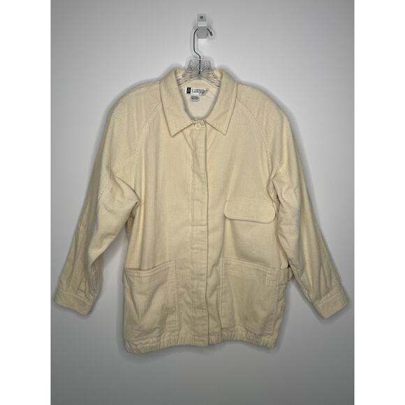 Vintage 80s/90s SK & Company Cream Corduroy Jacket puffy shoulders Hong Kong 12 - Picture 5 of 14